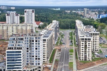 Modern new buildings on the outskirts of Minsk