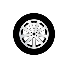 Fototapeta premium car wheel icon, vector illustration.