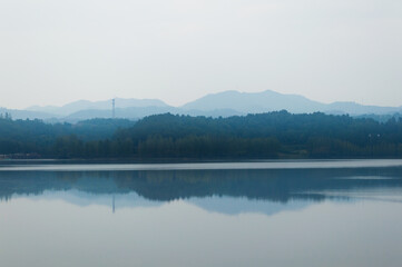 Chinese-style lake scenery