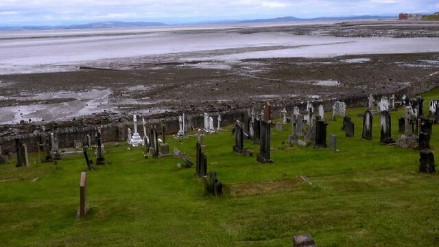 view from St Peter's church at heysham village