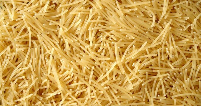 Vermicelli paste dry slowly rotates.