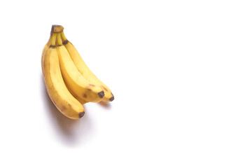 Bunch of bananas on a white background