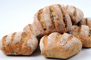bread on a white background