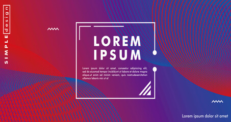 Abstract landing page. Geometric style. Vector illustration on blue and red