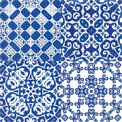 Ethnic ceramic tiles in portuguese azulejo.