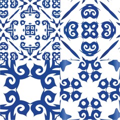 Antique azulejo tiles patchworks.