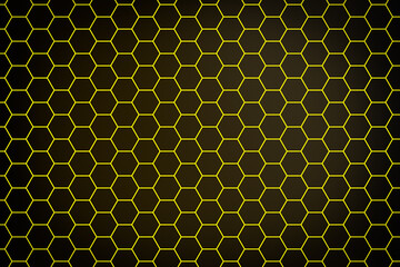 3d illustration of a yellow honeycomb monochrome honeycomb for honey. Pattern of simple geometric...