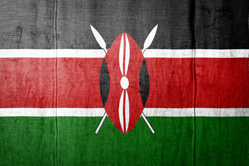 Flag  banner on  fabric texture background.