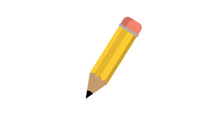 Pencil flat icon. Single high quality outline symbol of graduation for web design or mobile app
