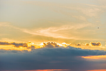 Sunset, clouds, summer, sun rays.Thailand.