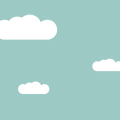 blue sky with white clouds, vector illustration 