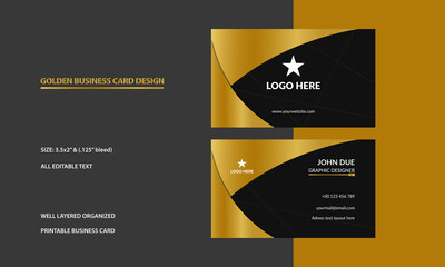 Golden Business Card Design 
