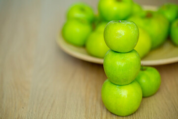 green apples close up