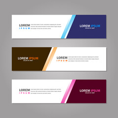 Modern abstract geometric website banner template bundle set vector design