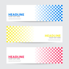Set of Abstract Colorful Modern Geometric Banners Premium Template. Vector Illustration. Promotional design for banner, cover, web, poster, or any media.  Anyone can use and change this design easily.