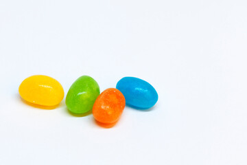 jelly beans on white background