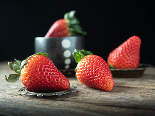 closeup shot of red ripe strawberry