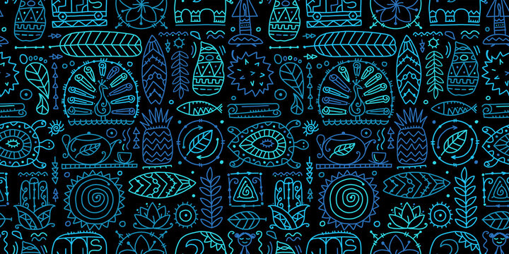Sri Lanka art travel, tribal seamless pattern for your design