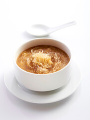 Shark fin soup Chinese food in isolated white background