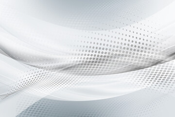 White and grey waves background. Abstract creative graphic for web. Modern business style with halftone effect.