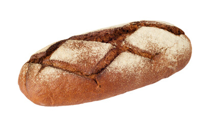 Rye bread on a white background