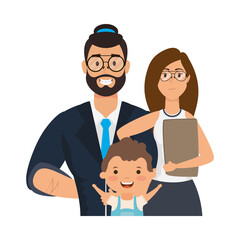Fototapeta premium Mother father and son vector design