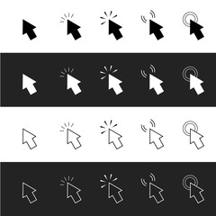 Naklejka premium Vector arrow computer mouse cursor pointer icons.vector icon set ( 10 icons set )