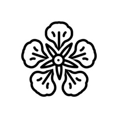 Black line icon for delonix regia