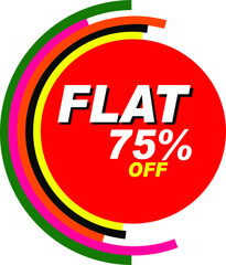 Red Vector Banner flat 75% off