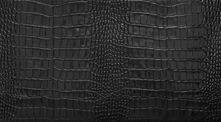 Fotobehang Natural black crocodile skin texture and background, closeup © bob_sato_1973