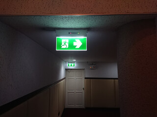 emergency exit sign in case of fire