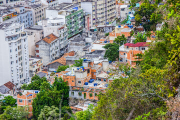 Tabajara slum seen from the top of the Inhanga needle in Copacabana