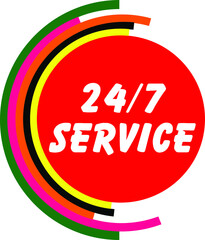 Red Vector Banner 24/7 service