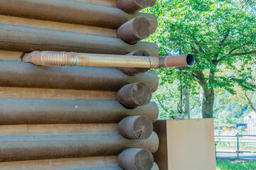 Exhaust pipe in side of exterior wall