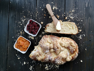 Homemade Challah bread - sweet pastries with jam