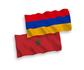 Flags of Armenia and Morocco on a white background