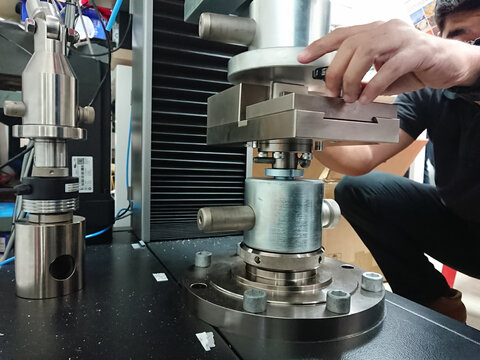 flexural strength test of concrete using in the industrial construction. Strength property