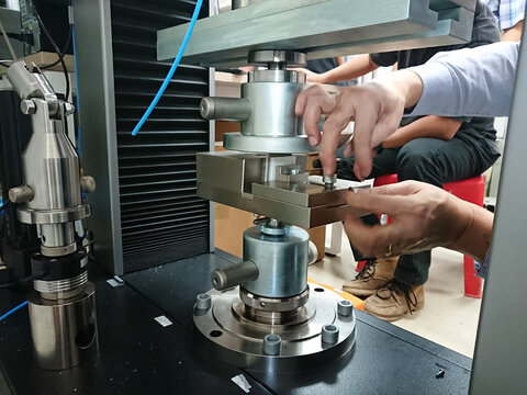 flexural strength test of concrete using in the industrial construction. Strength property