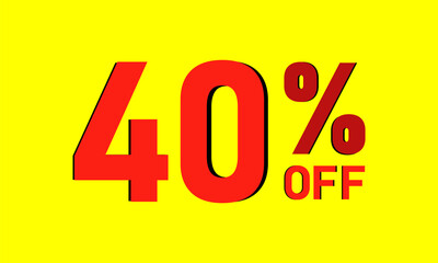 40% OFF text on yellow background