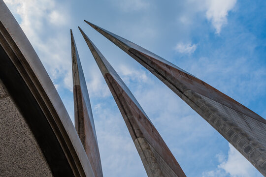 Curved spires of building