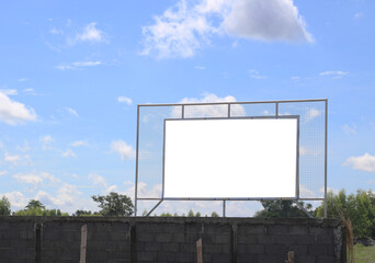 Billboard advertising empty place for ad at nature outdoors