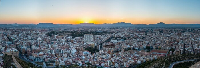 Sunset view of surburb Alicante in Spain - obrazy, fototapety, plakaty