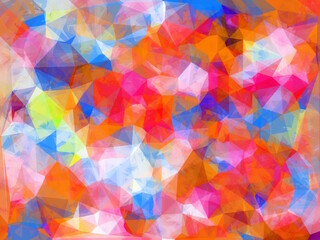 geometric triangle pattern abstract background in orange pink blue