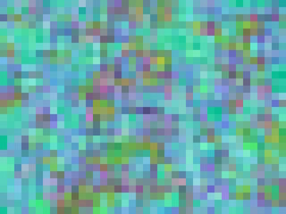 geometric square pixel pattern abstract in green blue pink
