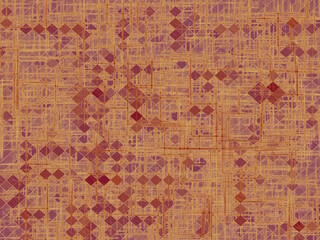 geometric square pixel pattern abstract in brown and pink