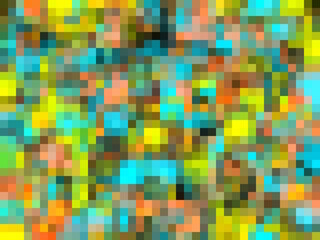 geometric square pixel pattern abstract background in blue yellow pink