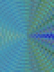 geometric square pixel pattern abstract background in blue and green