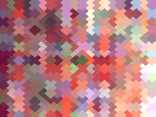geometric square pixel pattern abstract in red brown green