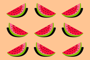 Simple Watermelon Cut Fruit Pattern