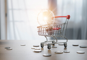Concepts and products in field of e-commerce and marketing, business, shopping The growth of the...